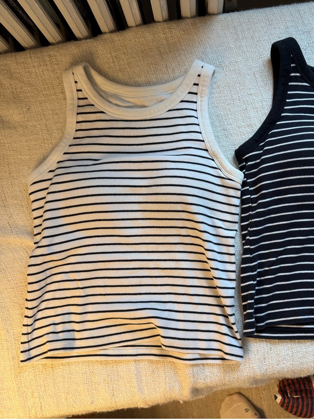 Uniqlo Black & White Striped Kids Tank Top